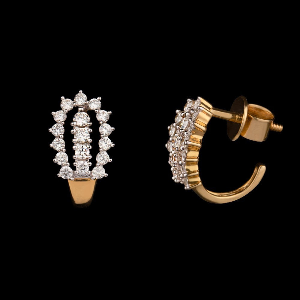 14K Yellow Gold Diamond Earrings - 0.911ct VVS-VS-GH