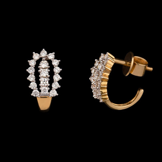14K Yellow Gold Diamond Earrings - 0.911ct VVS-VS-GH
