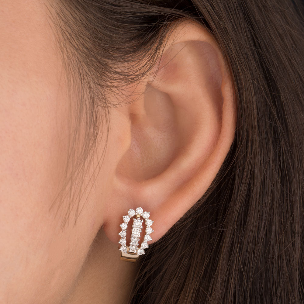 14K Yellow Gold Diamond Earrings - 0.911ct VVS-VS-GH