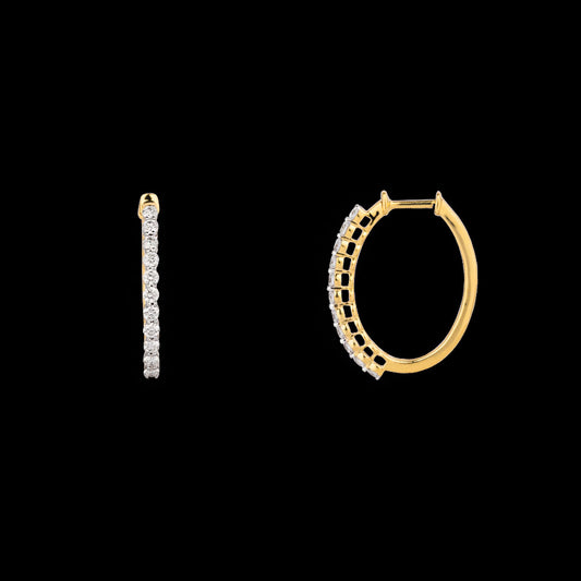 18K Yellow Gold Diamond Earrings - 0.641ct VVS-VS-GH