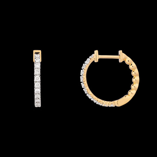 14K Yellow Gold Diamond Earrings - 0.505ct VS-GH