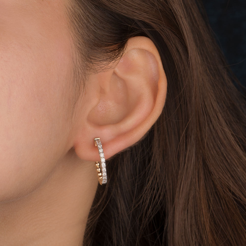 14K Yellow Gold Diamond Earrings - 0.505ct VS-GH