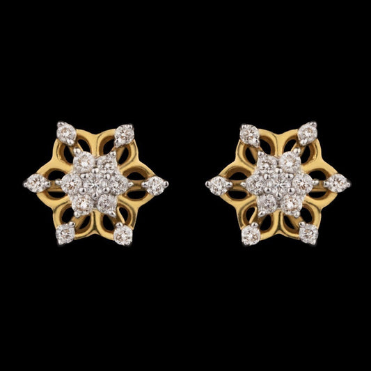 14K Yellow Gold Diamond Earrings - 0.17ct SI-IJ