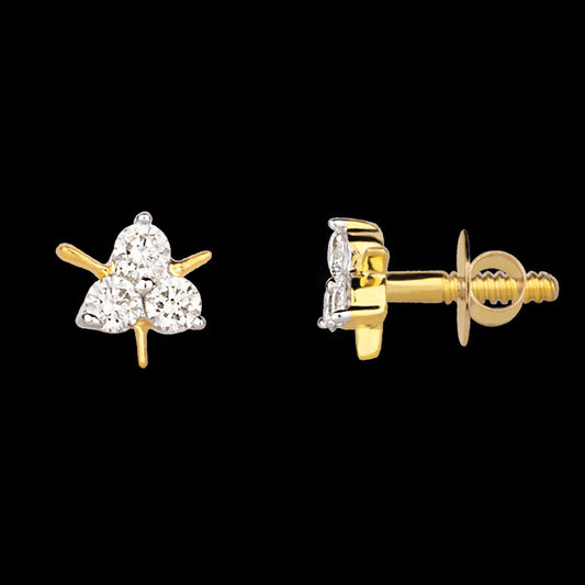 14K Yellow Gold Diamond Earrings - 0.18ct VS-IJ