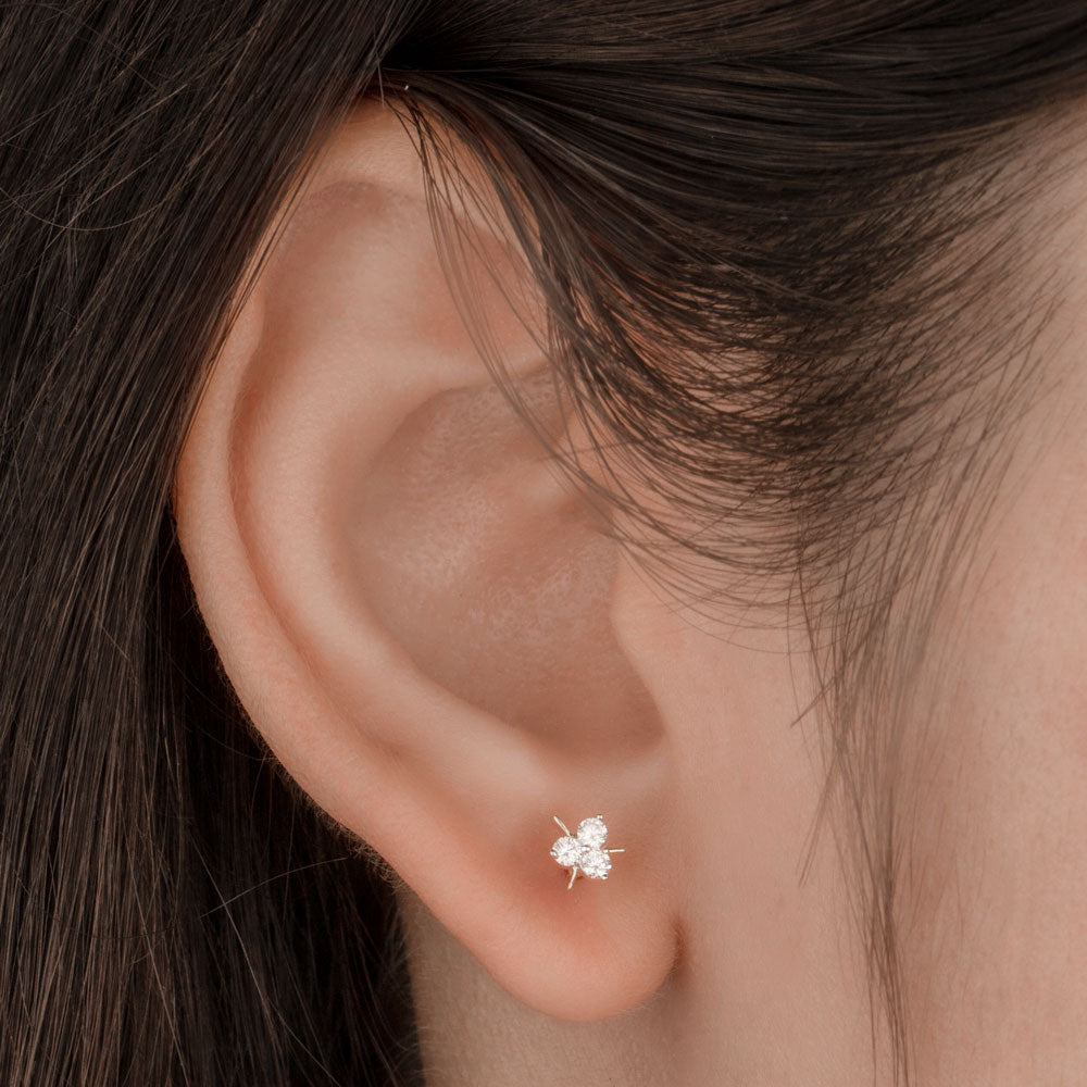 14K Yellow Gold Diamond Earrings - 0.18ct VS-IJ