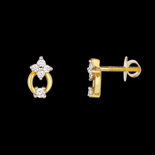 14K Yellow Gold Diamond Earrings - 0.15ct SI-IJ