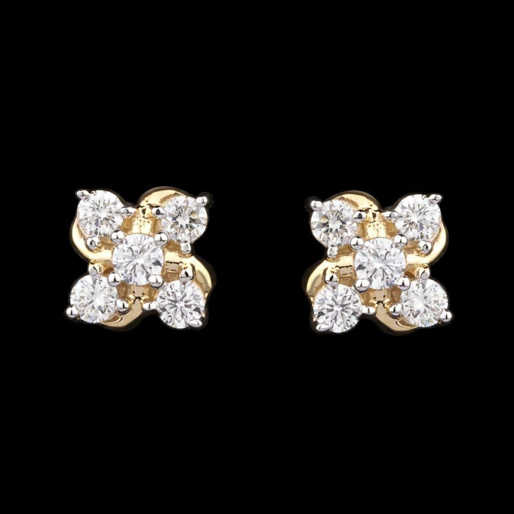 18K Yellow Gold Diamond Earrings - 0.33ct VVS-VS-IJ
