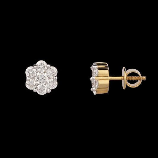 14K Yellow Gold Diamond Earrings - 0.34ct SI-GH