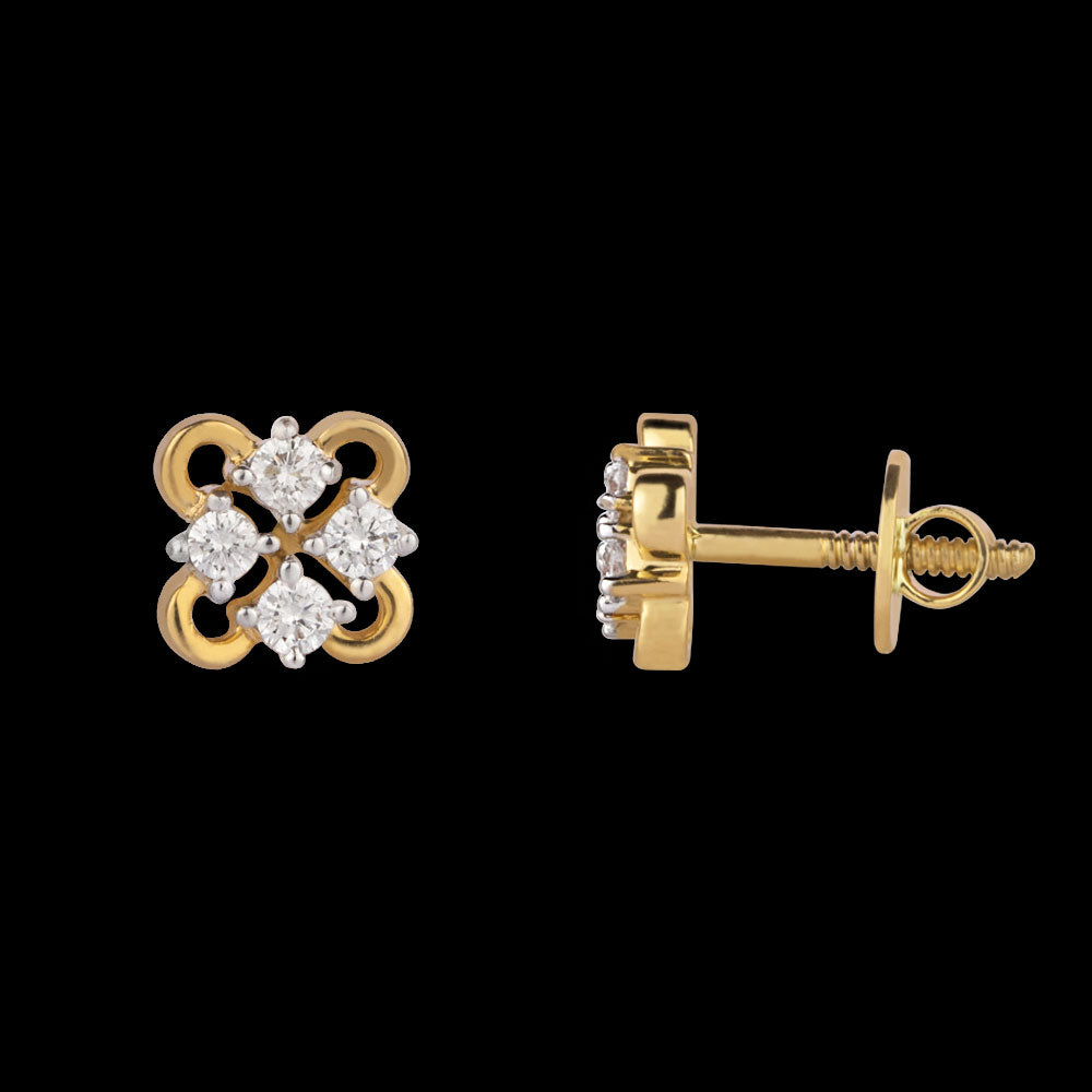 14K Yellow Gold Diamond Earrings - 0.24ct SI-IJ