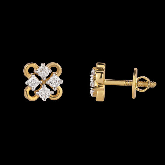 14K Yellow Gold Diamond Earrings - 0.24ct SI-IJ