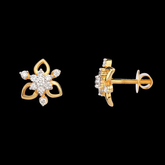 14K Yellow Gold Diamond Earrings - 0.46ct SI-IJ