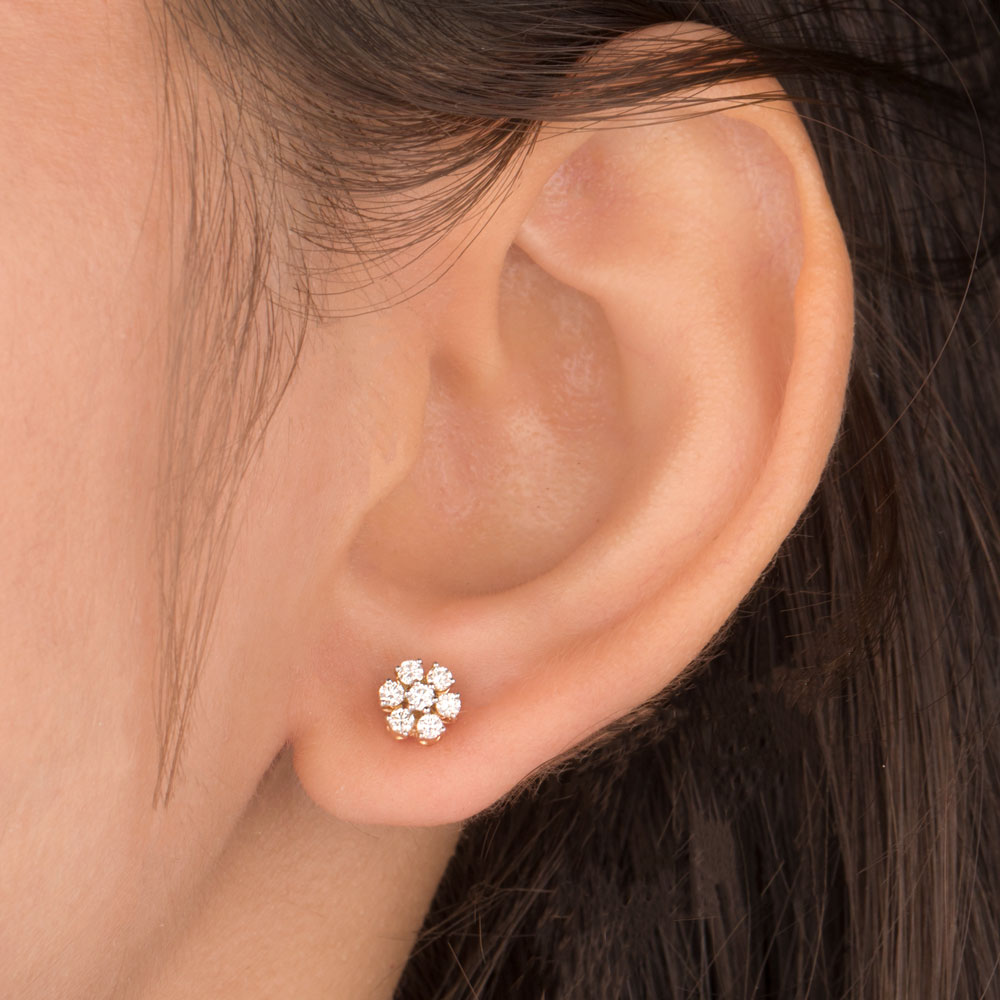 18K Yellow Gold Diamond Earrings - 0.31ct VS-GH