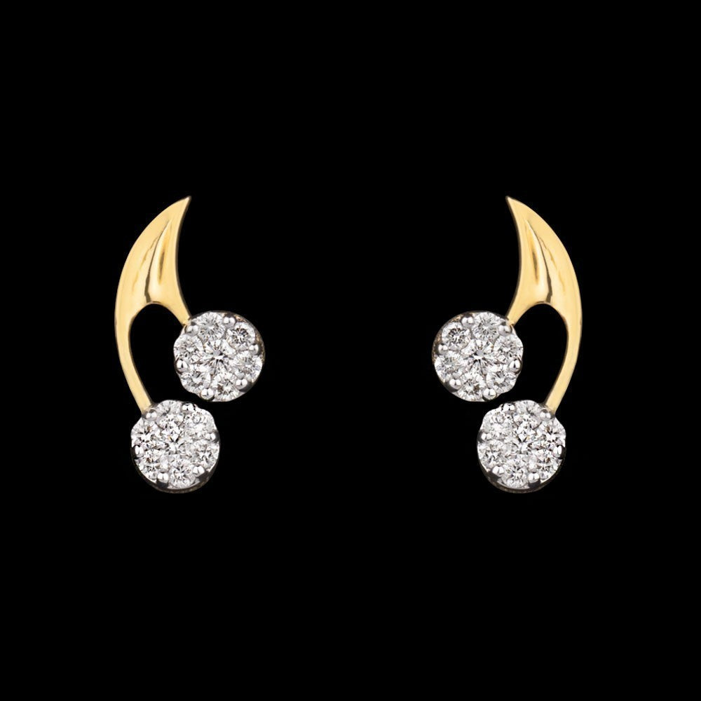 14K Yellow Gold Diamond Earrings - 0.38ct VS-FG