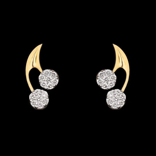 14K Yellow Gold Diamond Earrings - 0.38ct VS-FG