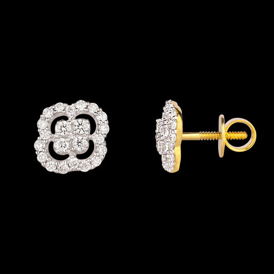 14K Yellow Gold Diamond Earrings - 0.77ct SI-IJ