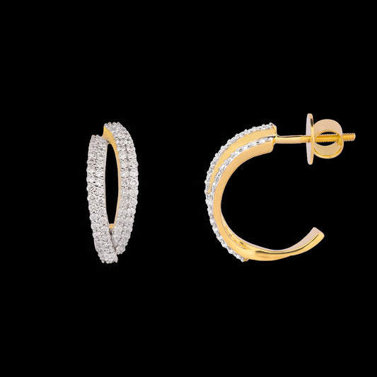18K Yellow Gold Diamond Earrings - 1.02ct VVS-VS-HI