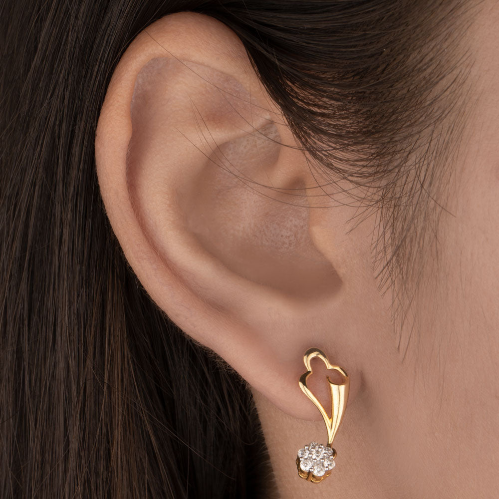 14K Yellow Gold Diamond Earrings - 0.28ct VS-IJ