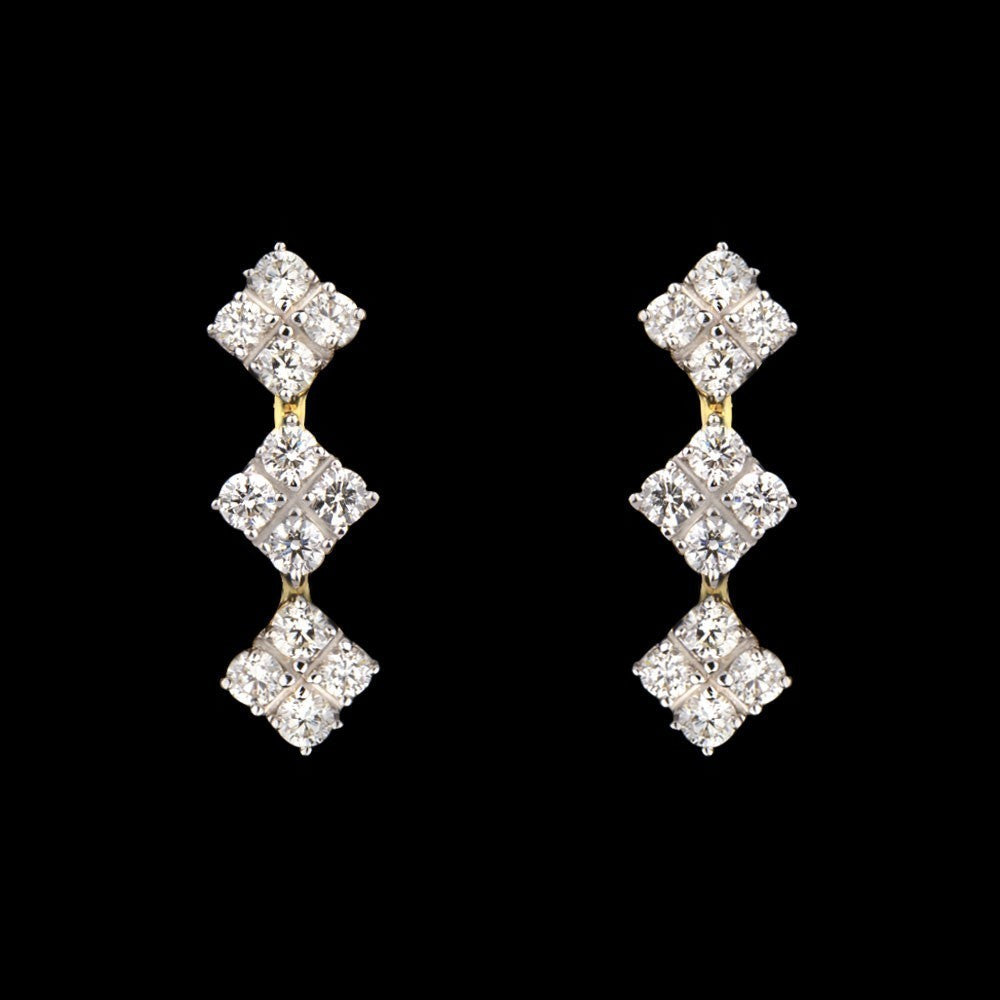 14K Yellow Gold Diamond Earrings - 0.58ct VVS-VS-IJ