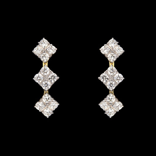 14K Yellow Gold Diamond Earrings - 0.58ct VVS-VS-IJ