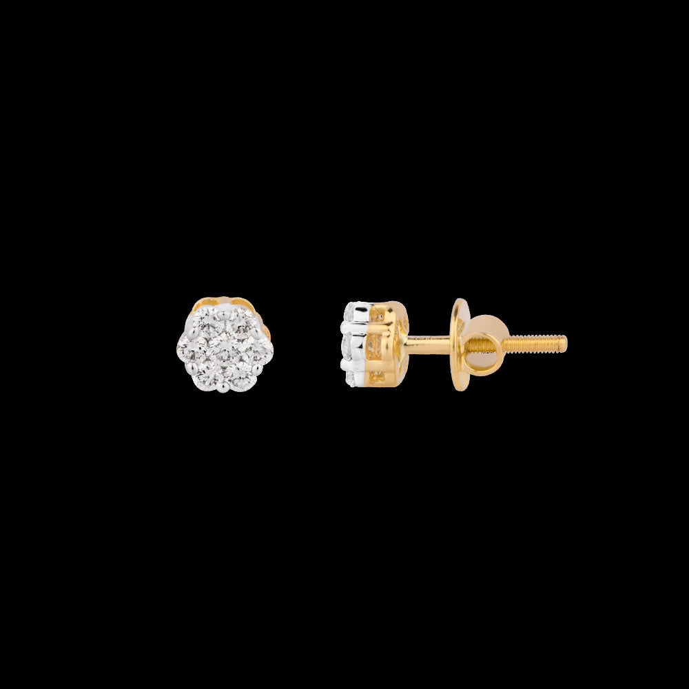 18K Yellow Gold Diamond Earrings - 0.259ct VVS-VS-IJ