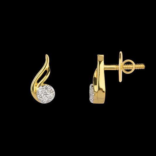 14K Yellow Gold Diamond Earrings - 0.13ct SI-IJ