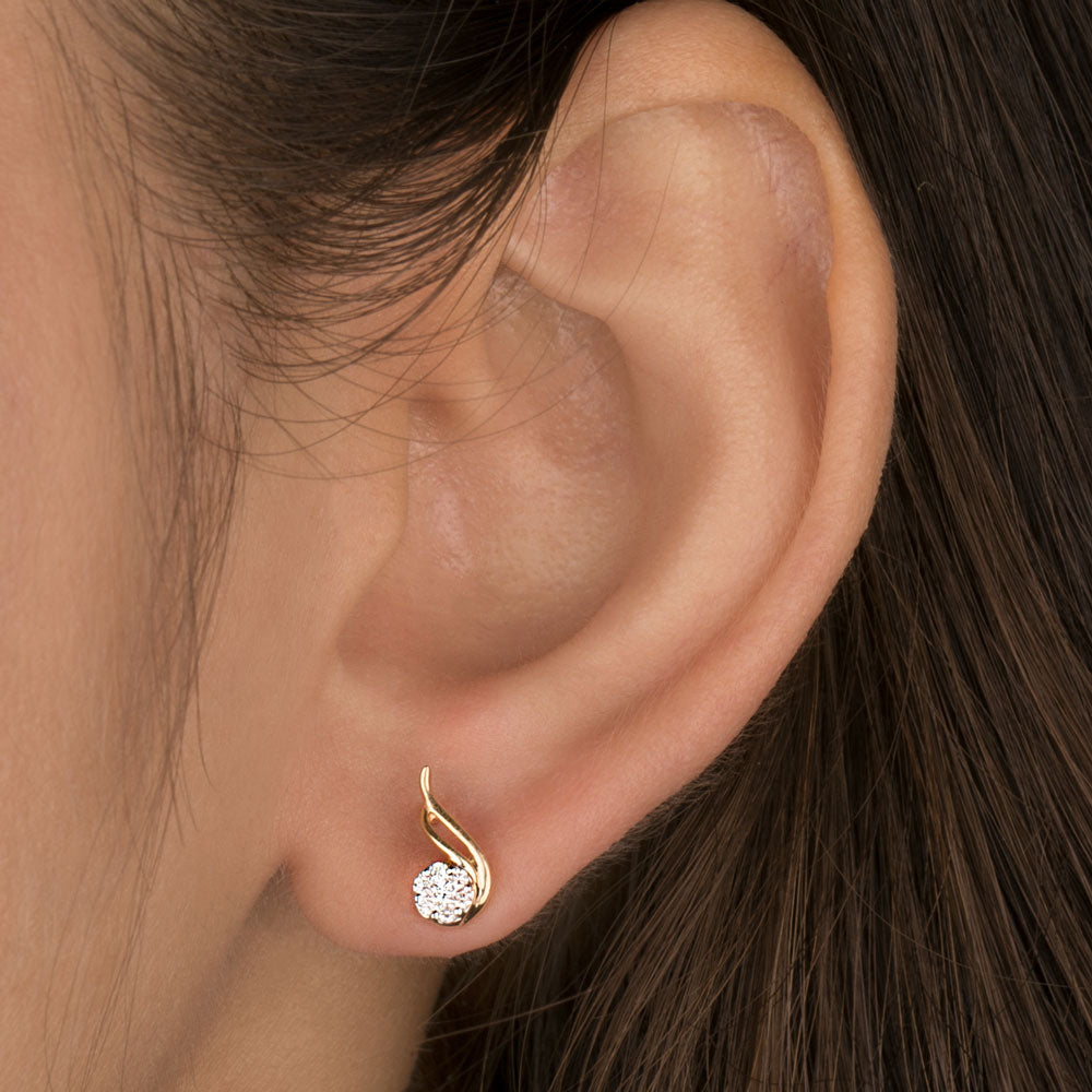 14K Yellow Gold Diamond Earrings - 0.13ct SI-IJ