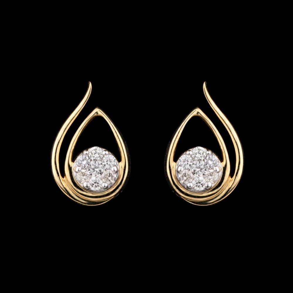 14K Yellow Gold Diamond Earrings - 0.12ct SI-IJ