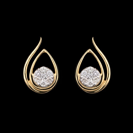 14K Yellow Gold Diamond Earrings - 0.12ct SI-IJ