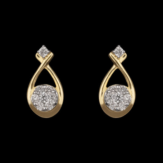 14K Yellow Gold Diamond Earrings - 0.15ct SI-IJ