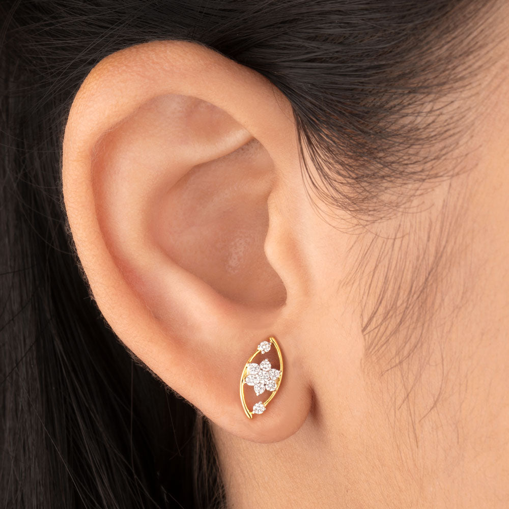 18K Yellow Gold Diamond Earrings - 0.231ct VVS-VS-GH