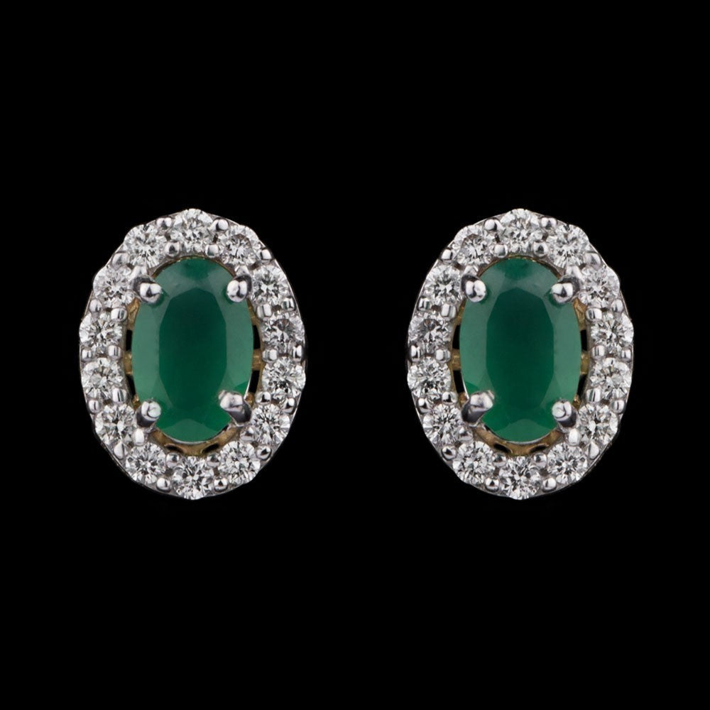 14K Yellow Gold Diamond Earrings - 0.33ct SI-IJ with Colour Stones