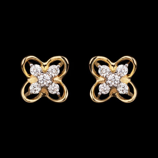 14K Yellow Gold Diamond Earrings - 0.11ct SI-IJ