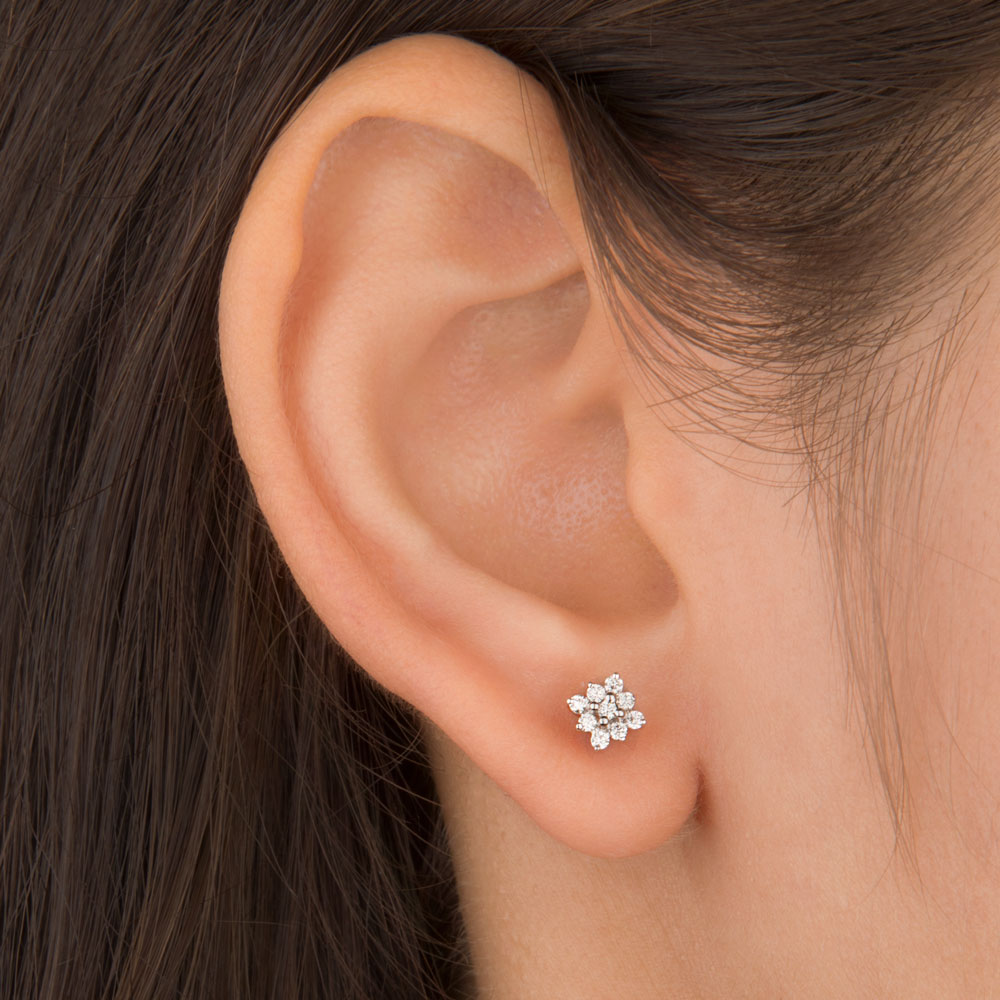 14K Yellow Gold Diamond Earrings - 0.18ct SI-GH