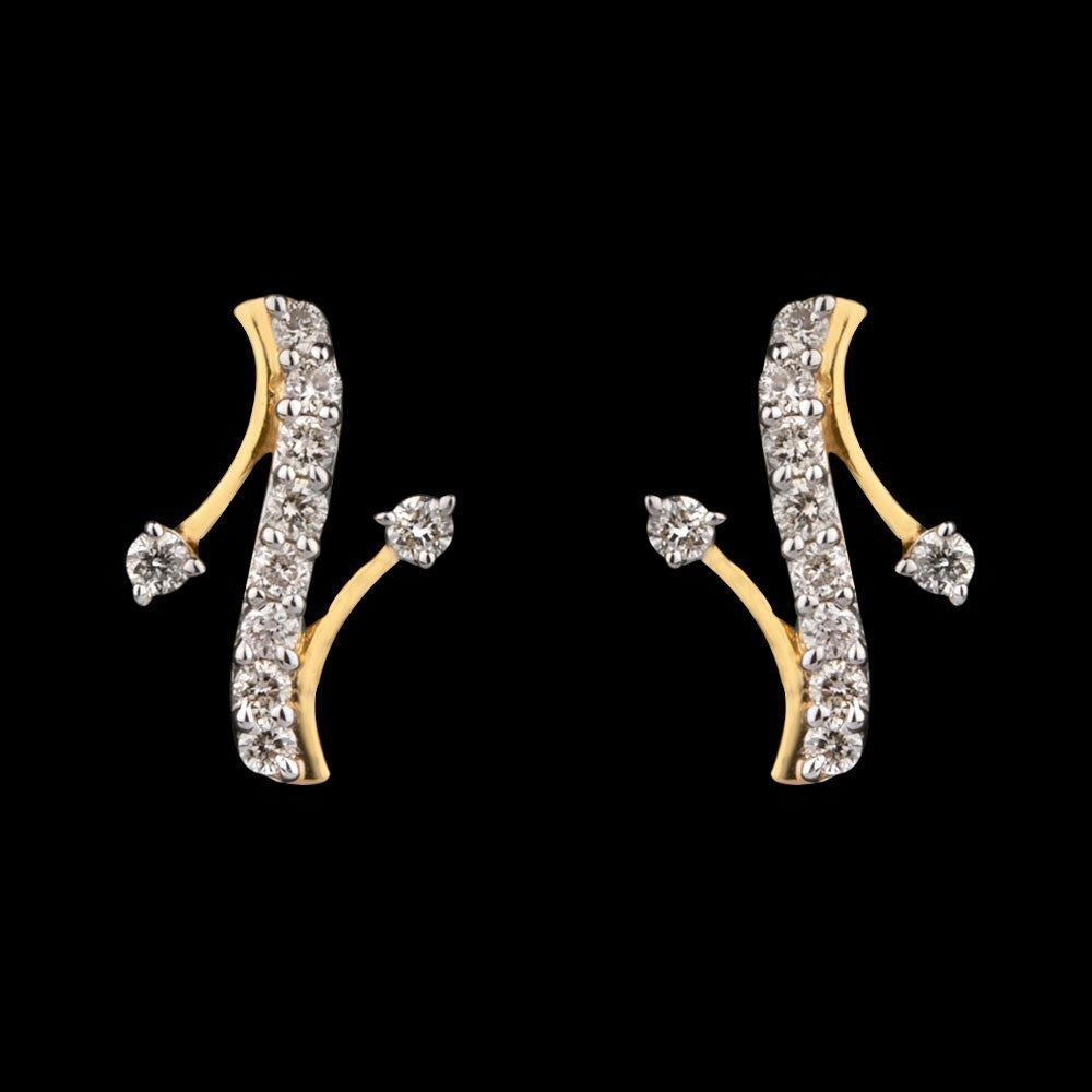 14K Yellow Gold Diamond Earrings - 0.13ct SI-IJ