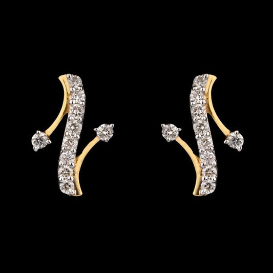 14K Yellow Gold Diamond Earrings - 0.13ct SI-IJ