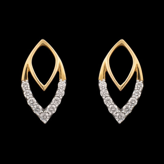 18K Yellow Gold Diamond Earrings - 0.16ct VS-GH