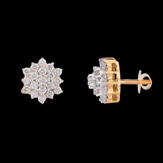 18K Yellow Gold Diamond Earrings - 0.45ct VS-FG