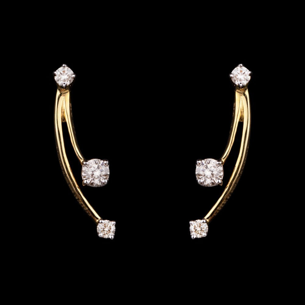 14K Yellow Gold Diamond Earrings - 0.19ct VS-GH