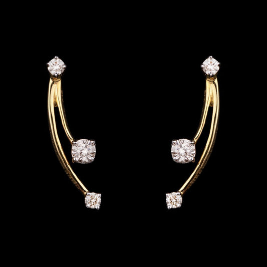 14K Yellow Gold Diamond Earrings - 0.19ct VS-GH