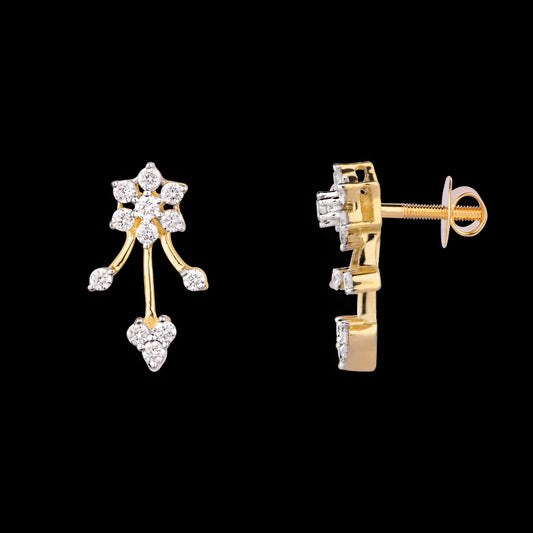 14K Yellow Gold Diamond Earrings - 0.28ct SI-IJ