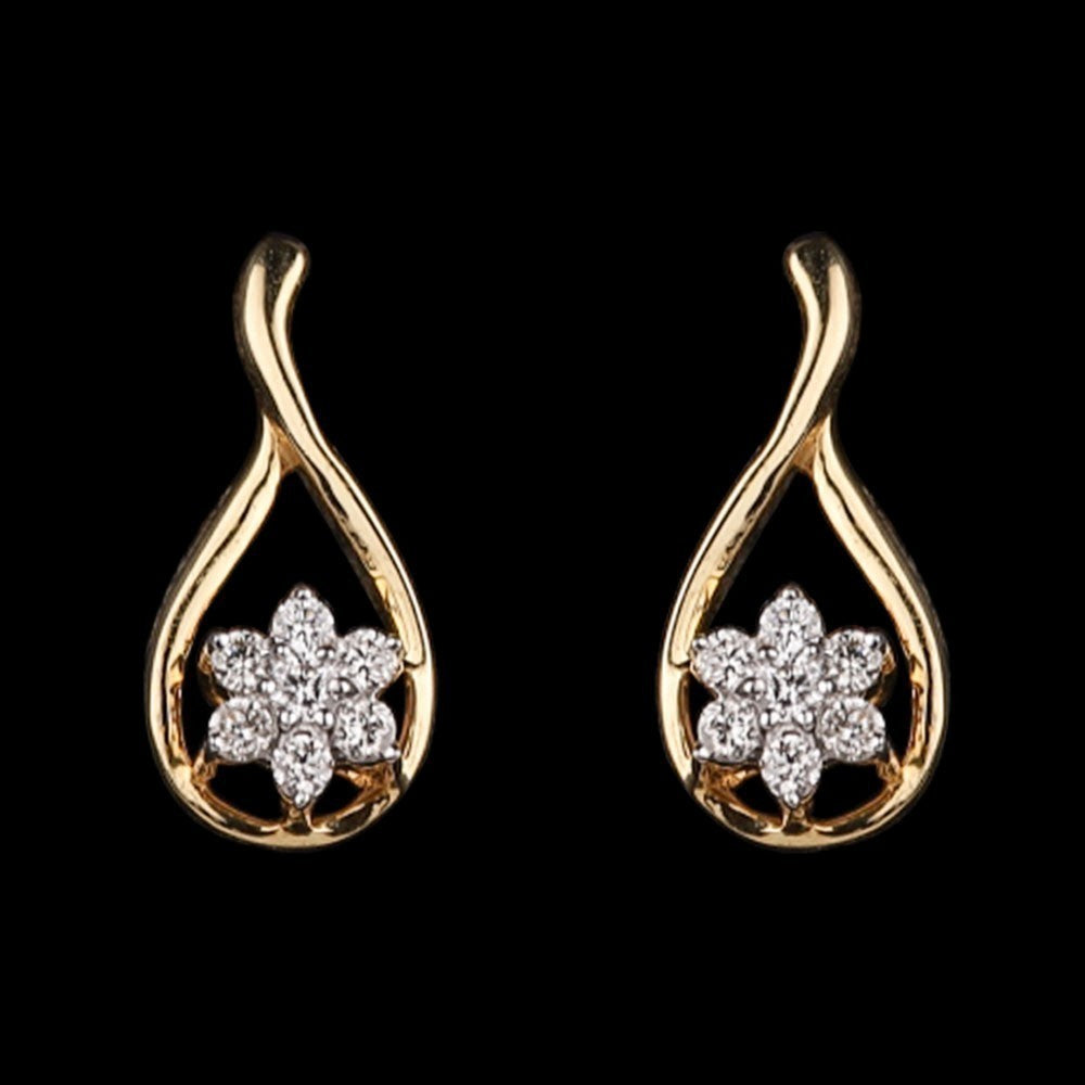 14K Yellow Gold Diamond Earrings - 0.14ct SI-IJ