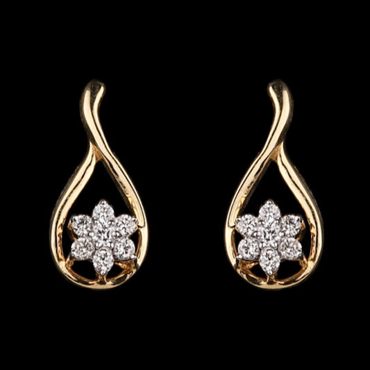 14K Yellow Gold Diamond Earrings - 0.14ct SI-IJ