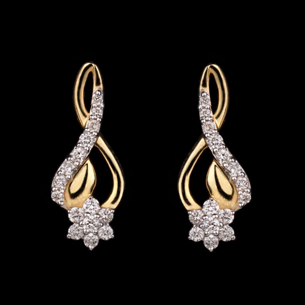 14K Yellow Gold Diamond Earrings - 0.24ct SI-IJ