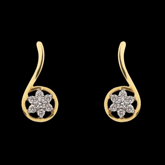14K Yellow Gold Diamond Earrings - 0.14ct SI-IJ