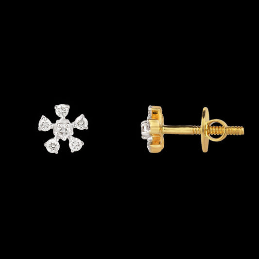 18K Yellow Gold Diamond Earrings - 0.23ct VVS-VS-GH