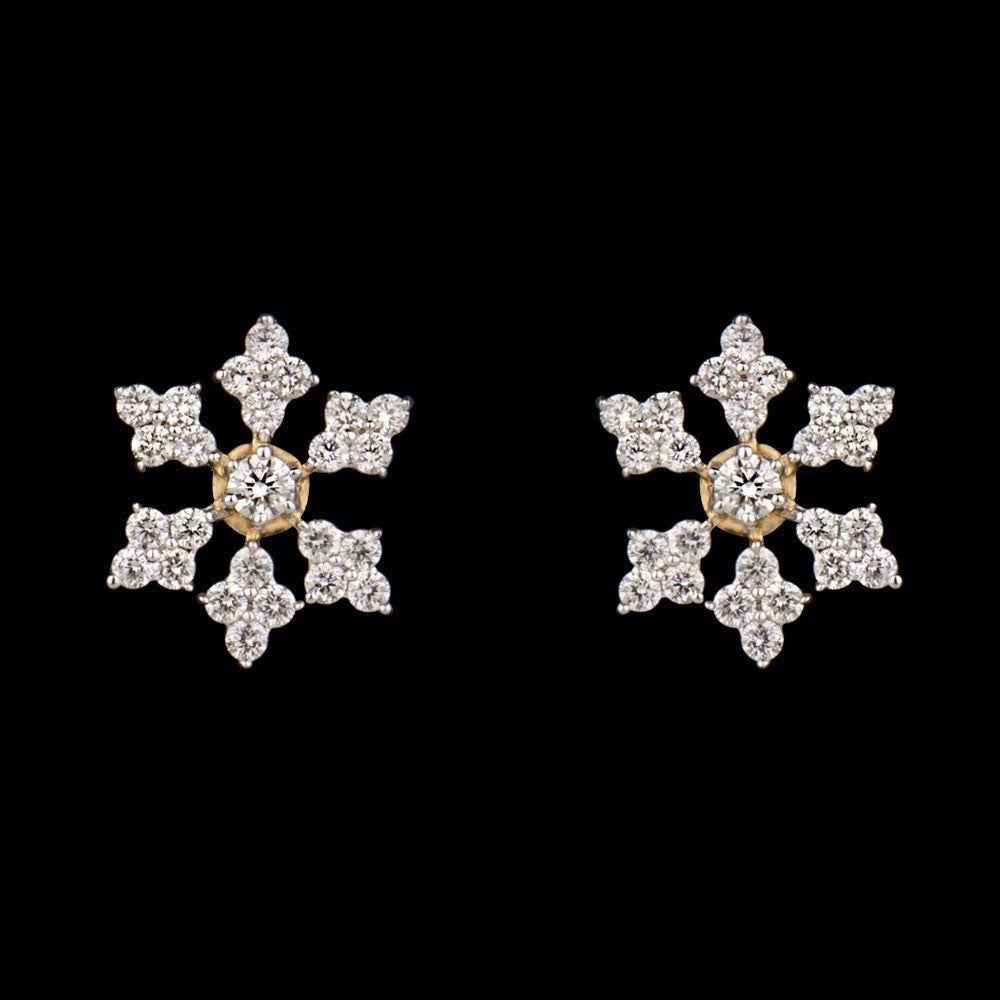 18K Yellow Gold Diamond Earrings - 0.516ct VS-SI-GH
