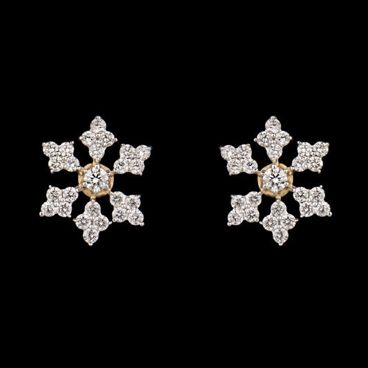 18K Yellow Gold Diamond Earrings - 0.516ct VS-SI-GH