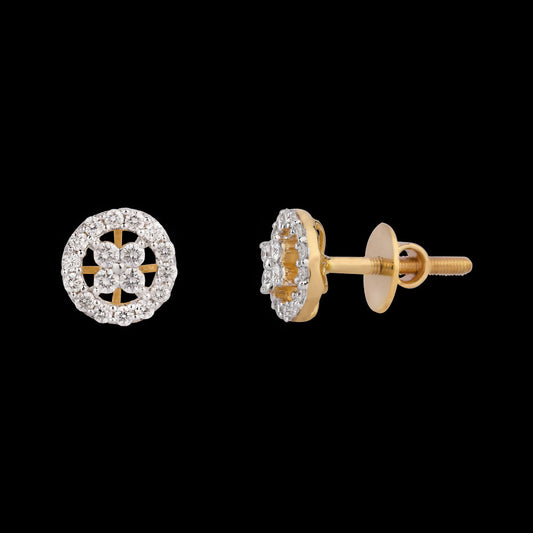 14K Yellow Gold Diamond Earrings - 0.4ct VS-SI-GH