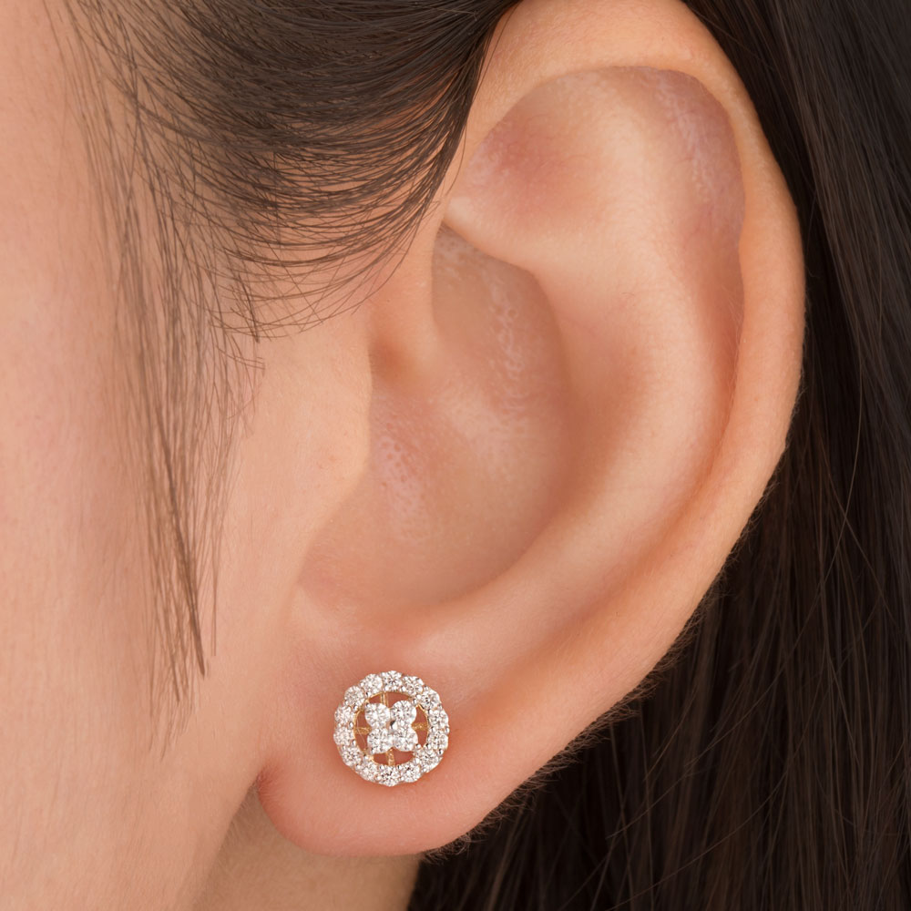 14K Yellow Gold Diamond Earrings - 0.4ct VS-SI-GH
