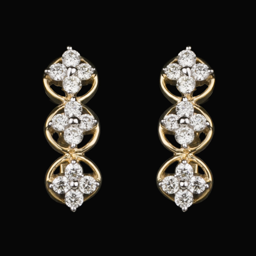 14K Yellow Gold Diamond Earrings - 0.37ct SI-IJ